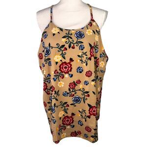 NWT DNA Couture Floral Spaghetti Strap Tank Top 3X